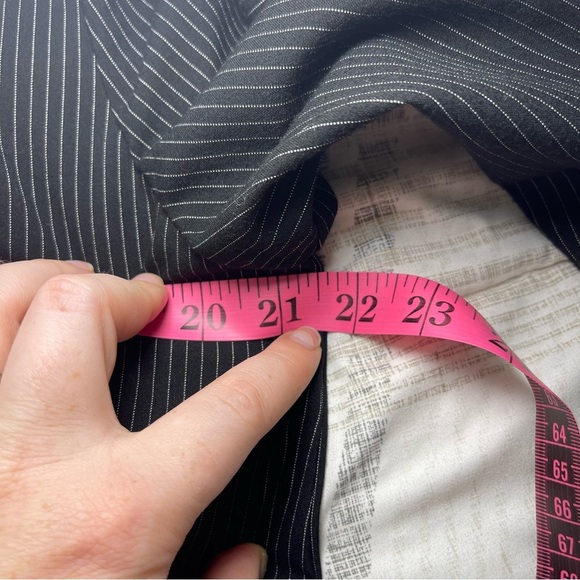 Open Edit Women’s Black White Pinstripe Double-Breasted Blazer Jacket Size M - Picture 9 of 10